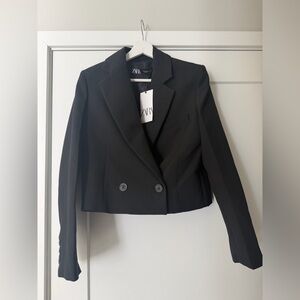 Zara Double Breasted Cropped Blazer NWT